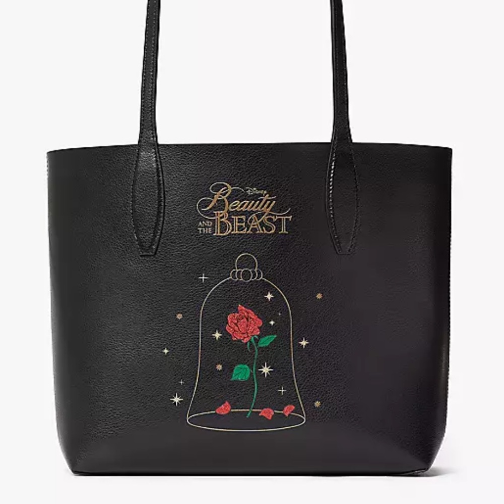 Kate Spade X Disney Beauty and The Beast Small Leather Reversible Tote Handbag